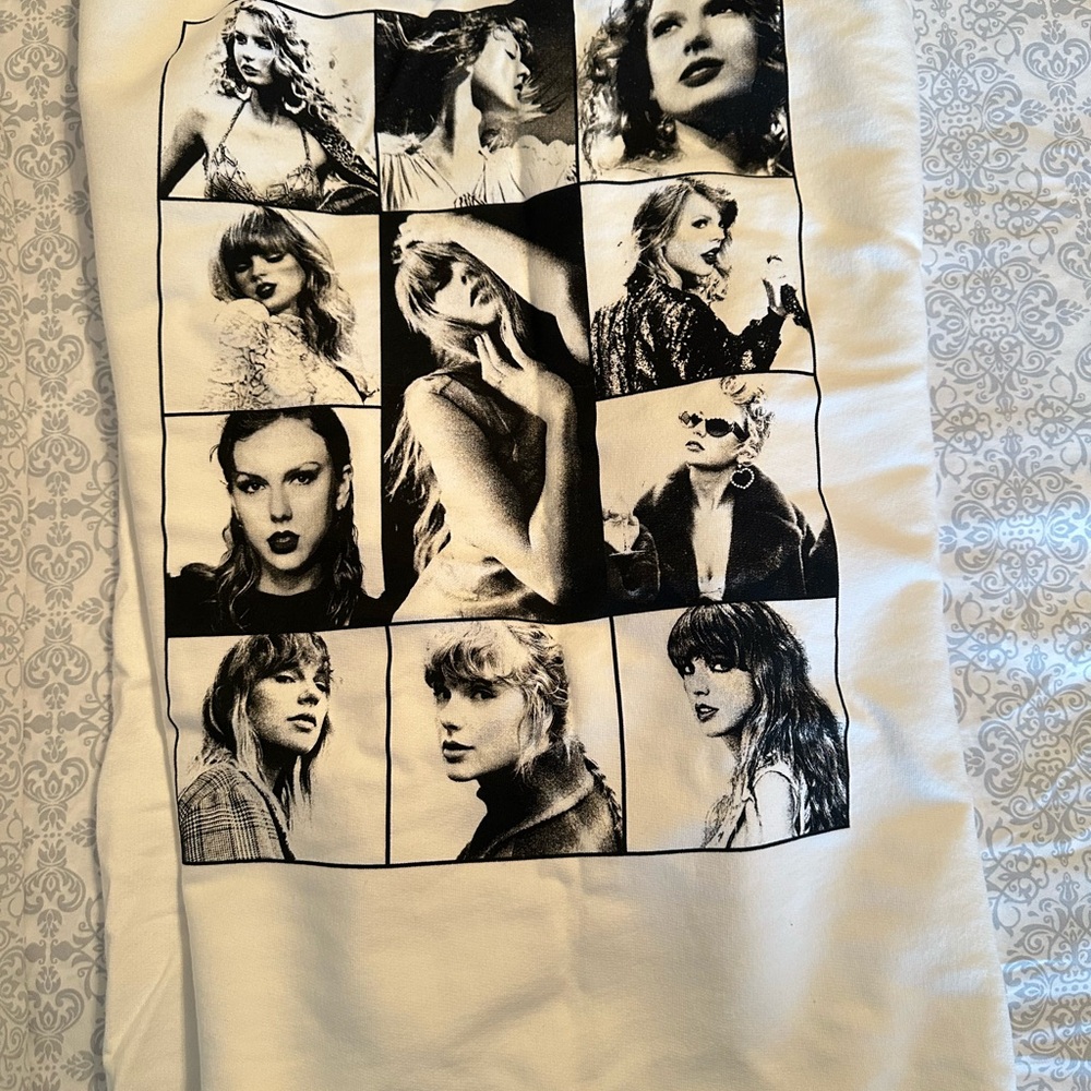 Taylor Swift White T-Shirt with Black Tour Print